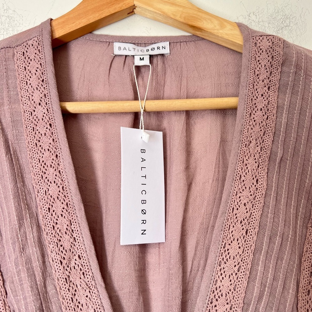 Baltic Born Amelia Boho Mini Dress Dusty Lavendar Gauzy Spring Romantic Chic - Picture 4 of 13